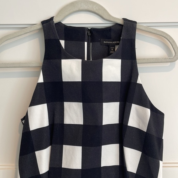 Banana Republic gingham B&W dress 6P - Picture 3 of 7